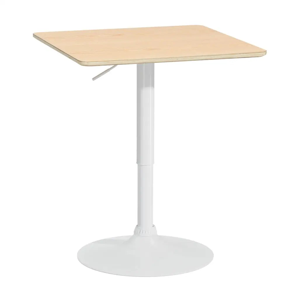 Artiss Bar Table Swivel Base Gas Lift Counter Dining Table 60CM Square Pine - Furniture > Dining