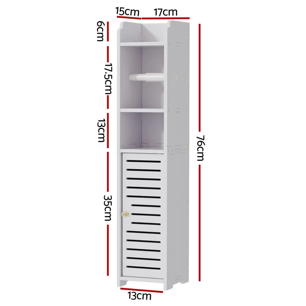 Artiss Bathroom Cabinet Toilet Roll Holder Tissue Organizer 3 Tier Floor Cabinet - Furniture > Bathroom