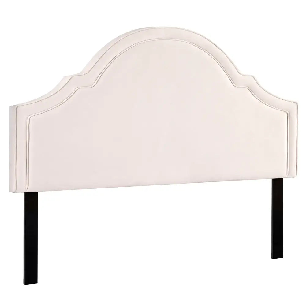 Artiss Bed Frame Bed Head Headboard King Velvet IRIS Beige - Furniture > Bedroom > Headboards