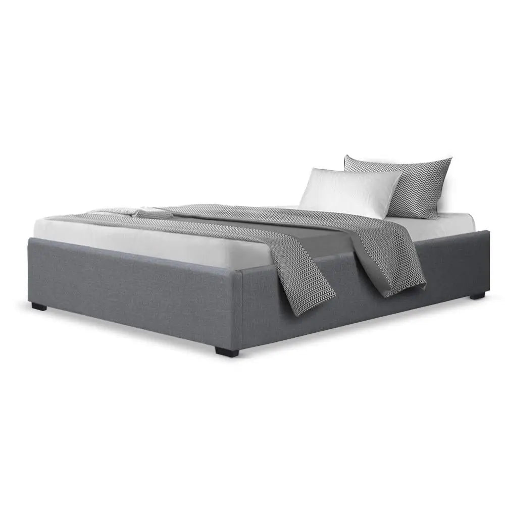 Artiss Bed Frame King Single Size Gas Lift Base Grey TOKI - Furniture > Bedroom