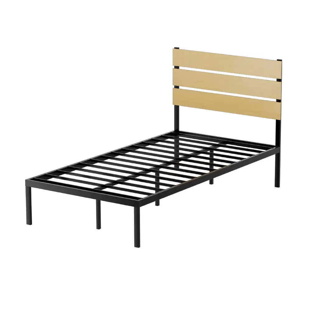 Artiss Bed Frame King Single Size Metal Base Mattress Platform Foundation PAULA - Furniture > Bedroom