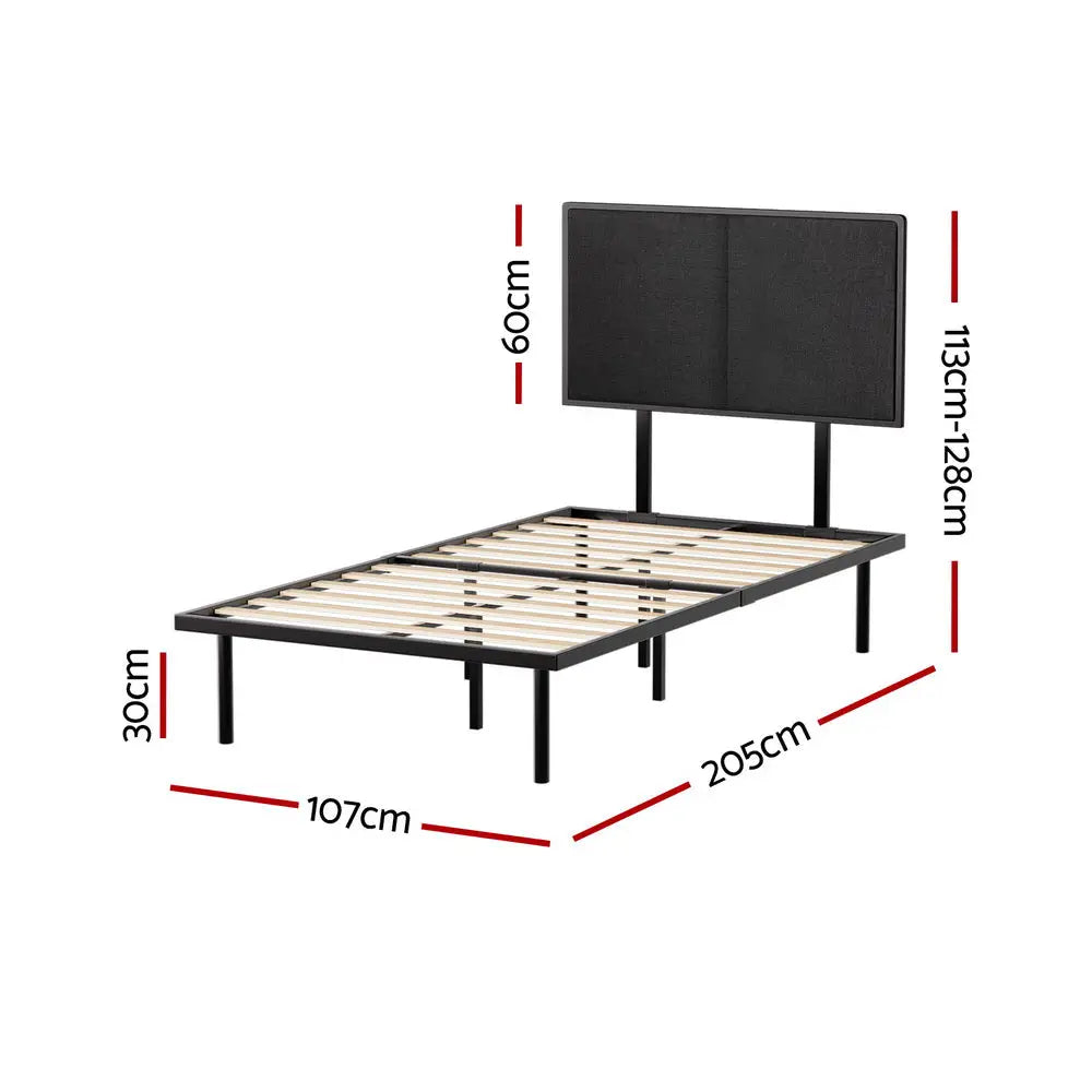 Artiss Bed Frame King Single Size Metal Frame NOE - Furniture > Bedroom > Beds & Bed Frames