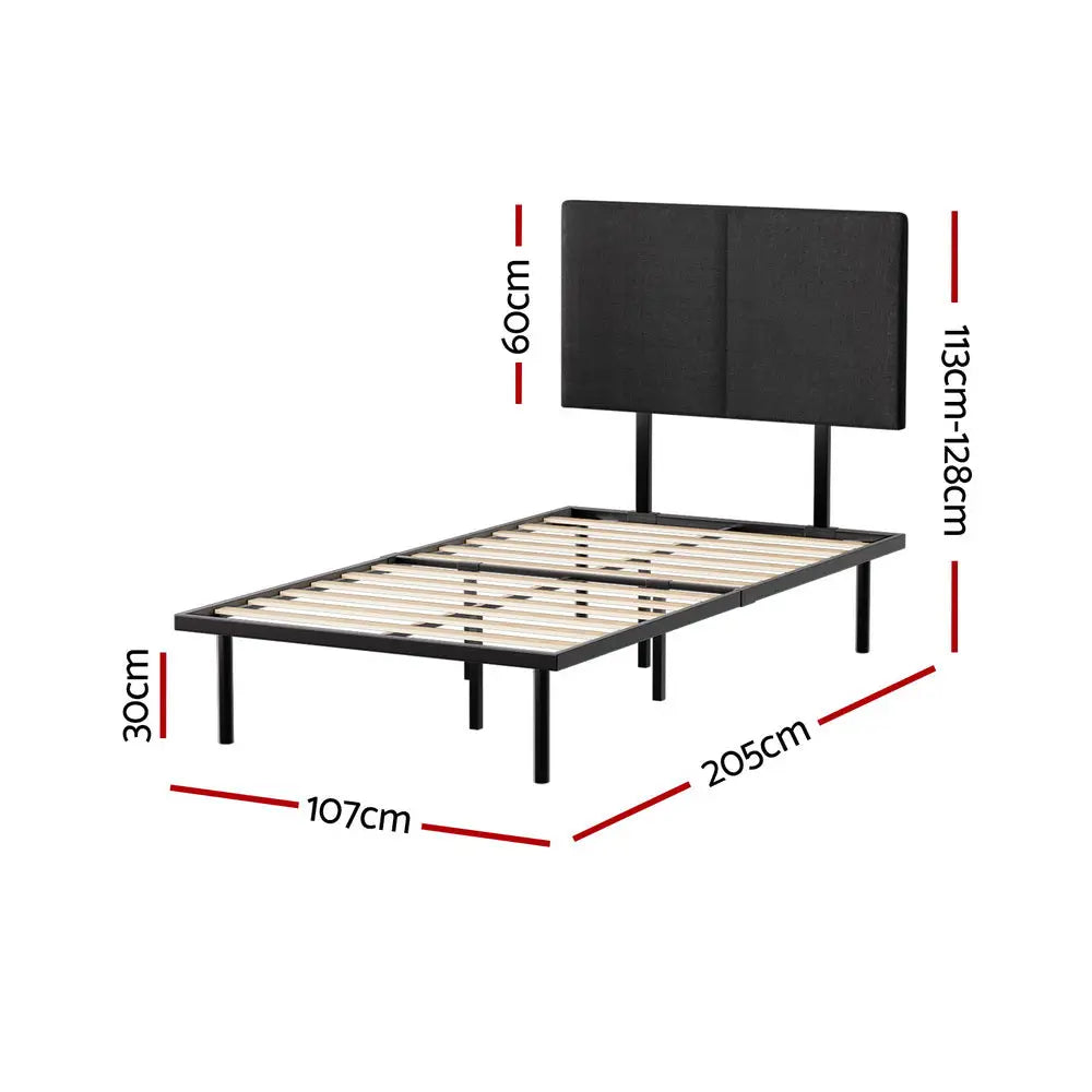 Artiss Bed Frame King Single Size Metal Frame NOR - Furniture > Bedroom > Beds & Bed Frames