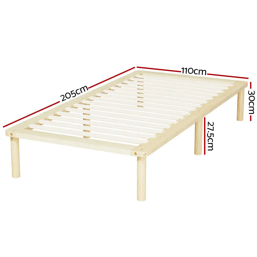 Artiss Bed Frame King Single Size Wooden Base Mattress Platform Timber Pine AMBA - Furniture > Bedroom