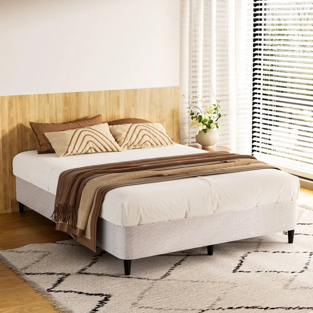 Artiss Bed Frame Queen Size Metal Grey MASON - Furniture > Bedroom > Beds & Bed Frames