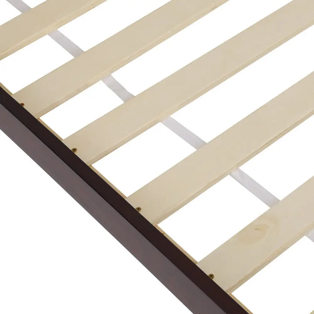 Artiss Bed Frame Queen Size Wooden Base Mattress Platform Timber Walnut VISE - Furniture > Bedroom