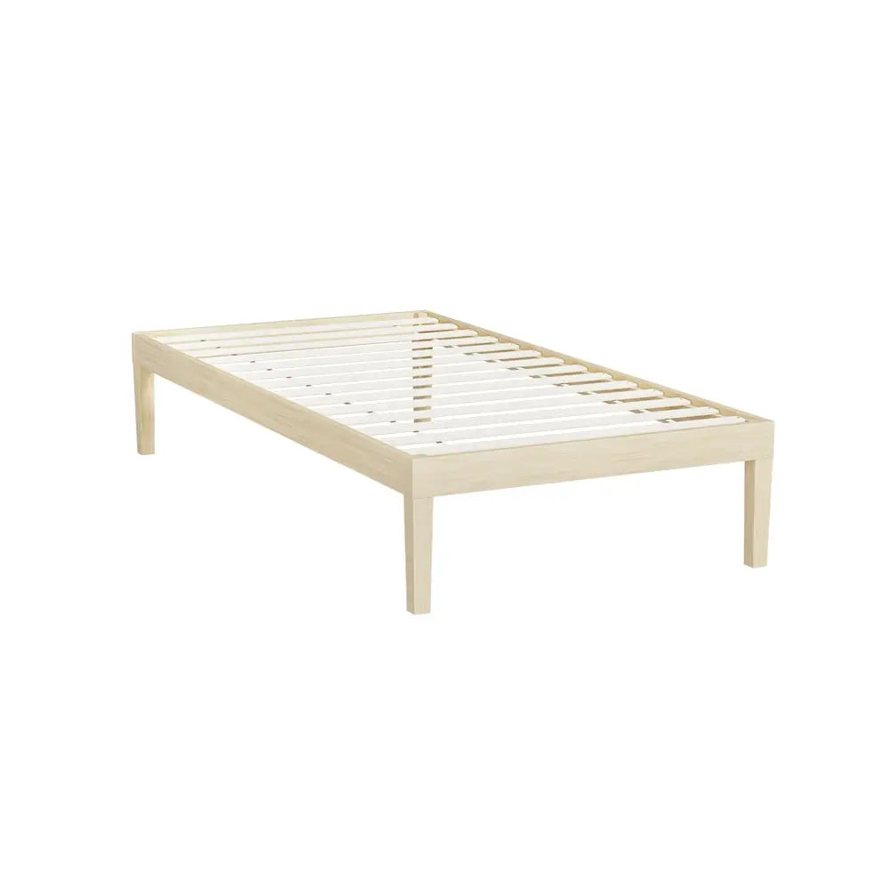 Artiss Bed Frame Single Size Wooden Base Mattress Platform Timber Pine BRUNO - Furniture > Bedroom > Beds & Bed Frames