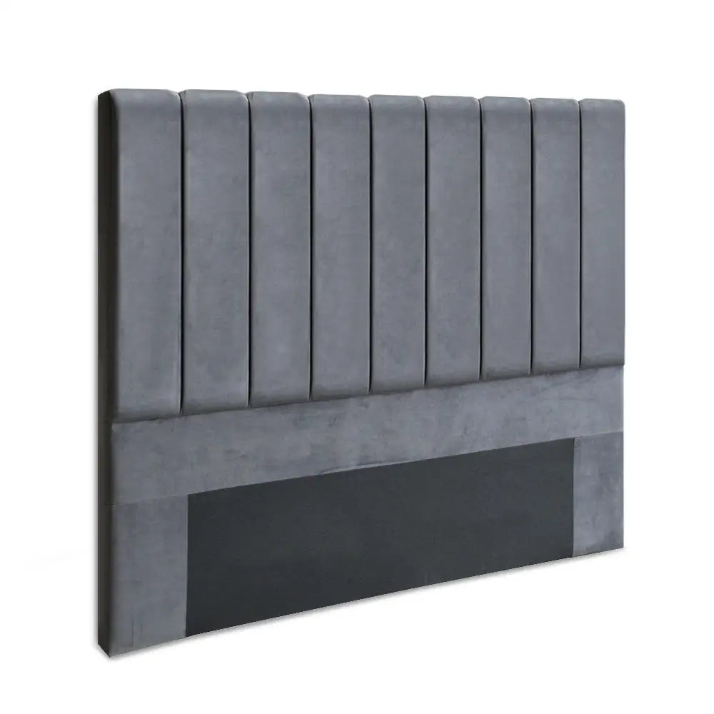 Artiss Bed Head Headboard Double Velvet - VELA Grey - Furniture > Bedroom > Headboards