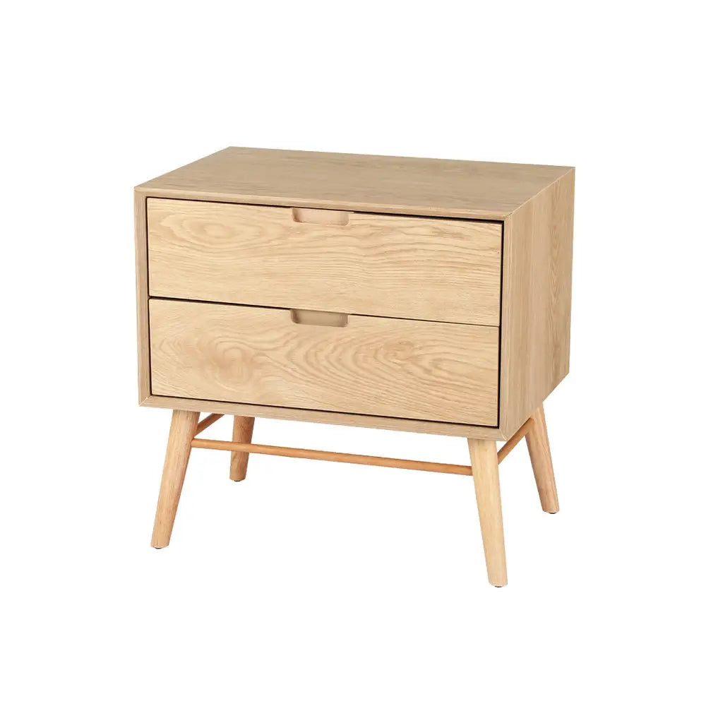 Artiss Bedside Table Drawers Side End Table Storage Cabinet Nightstand Oak GINO - Furniture > Bedroom