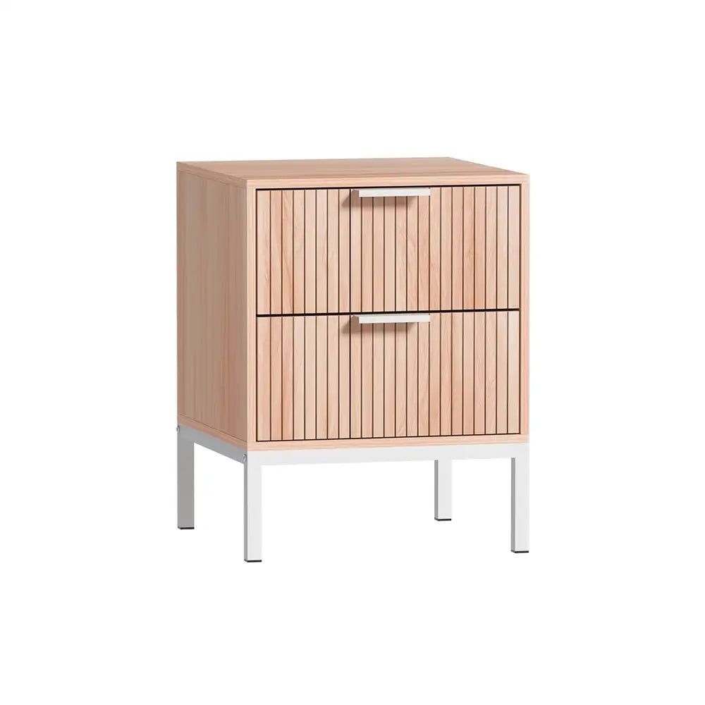 Artiss Bedside Table Drawers Side End Table Storage Cabinet Nightstand Pine LURA - Furniture > Bedroom