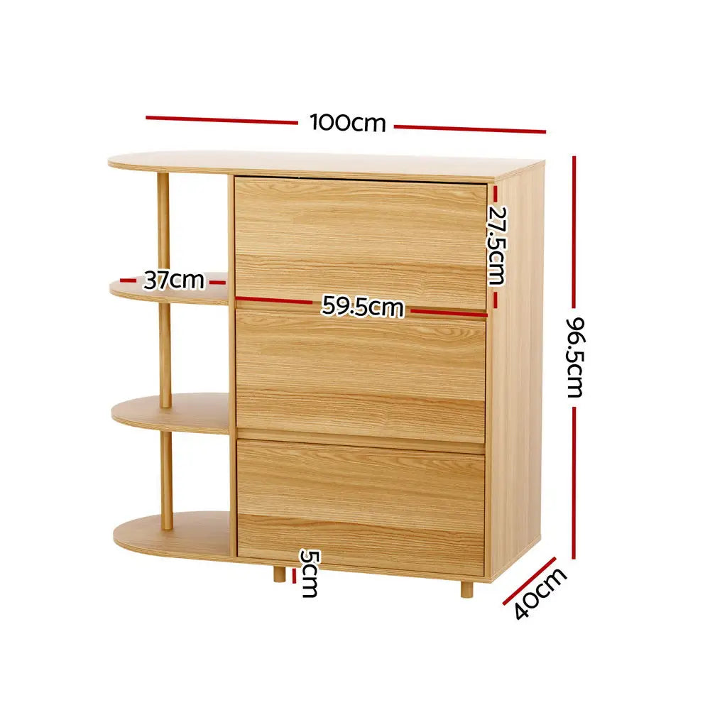 Artiss Chest of 3 Drawers Storage Cabinet 3 Shelves Pine - Furniture > Bedroom > Dressers