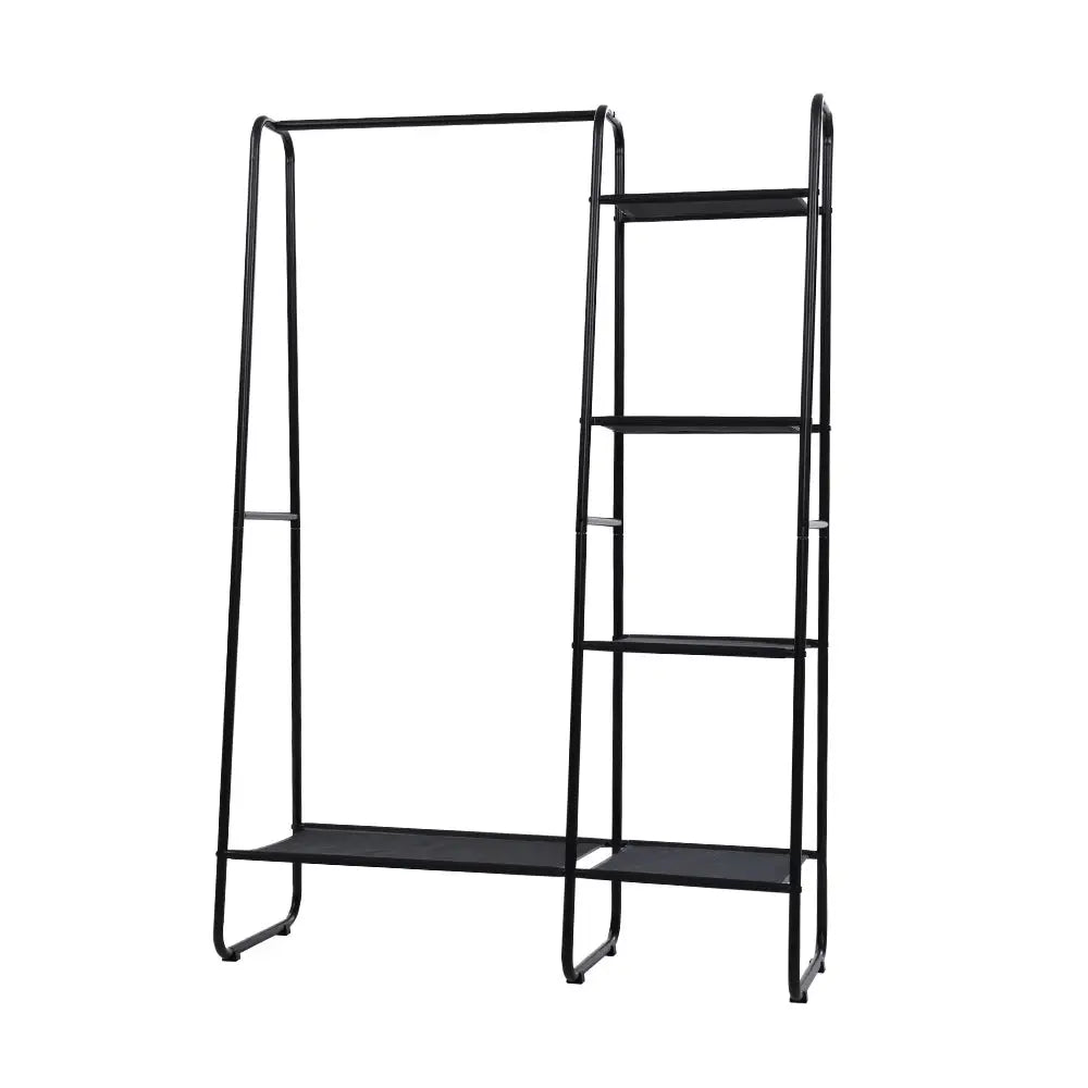 Artiss Clothes Rack Coat Stand 150cm Hanger Closet Black - Furniture > Bedroom