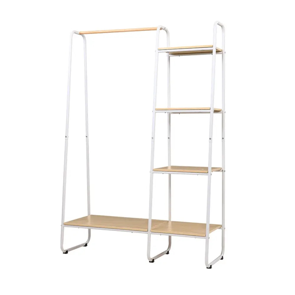 Artiss Clothes Rack Coat Stand 150cm Hanger Closet White - Furniture > Bedroom