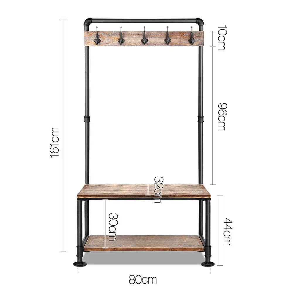 Artiss Clothes Rack Coat Stand 161x80cm Hanger Closet - Furniture > Living Room