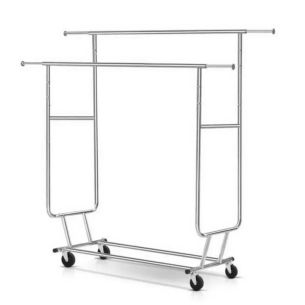 Artiss Clothes Rack Double Rail Coat Stand Adjustable Hanger - Furniture > Bedroom