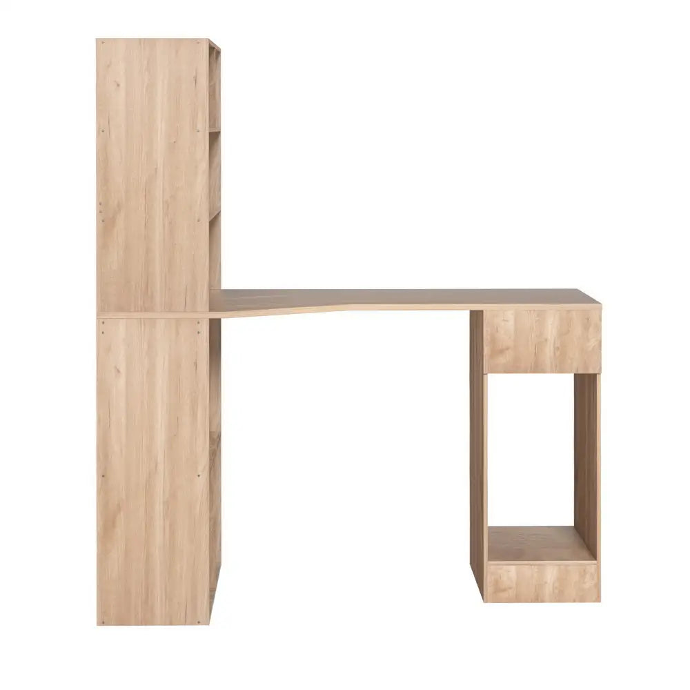 Artiss Computer Desk Bookshelf Drawer Cabinet Oak 120CM - Furniture > Office > Desks