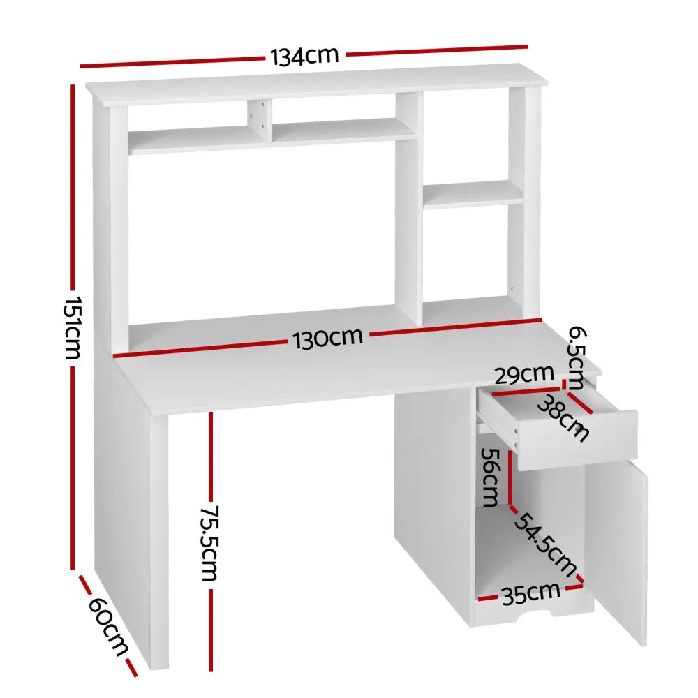 Artiss Computer Desk Office Study Desks Table Drawer Bookshelf - Furniture > Office