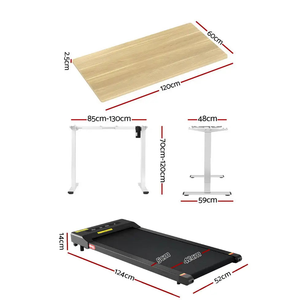 Artiss Electric Treadmill with 120cm Automatic Standing Desk Walking Pad 400mm - Furniture > Office > Desks