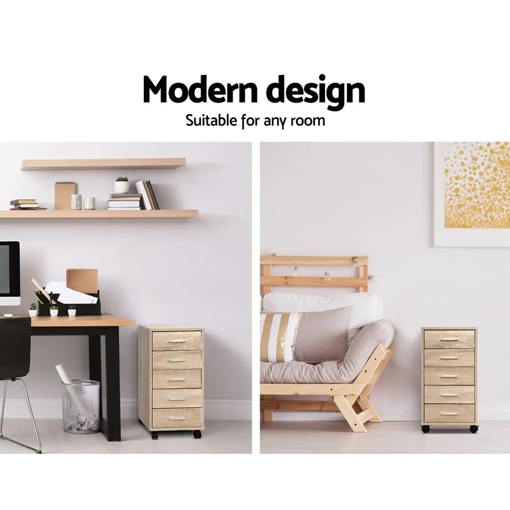 Artiss Filing Cabinet 5 Drawer Office Storage Organiser - Home & Garden > Home Office Accessories > Filing &