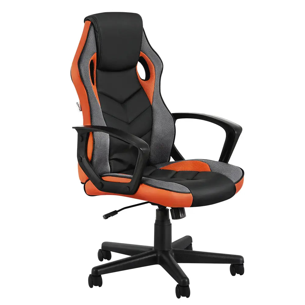 Artiss Gaming Office Chair Computer Executive Racing Chairs High Back Orange - Furniture > Office