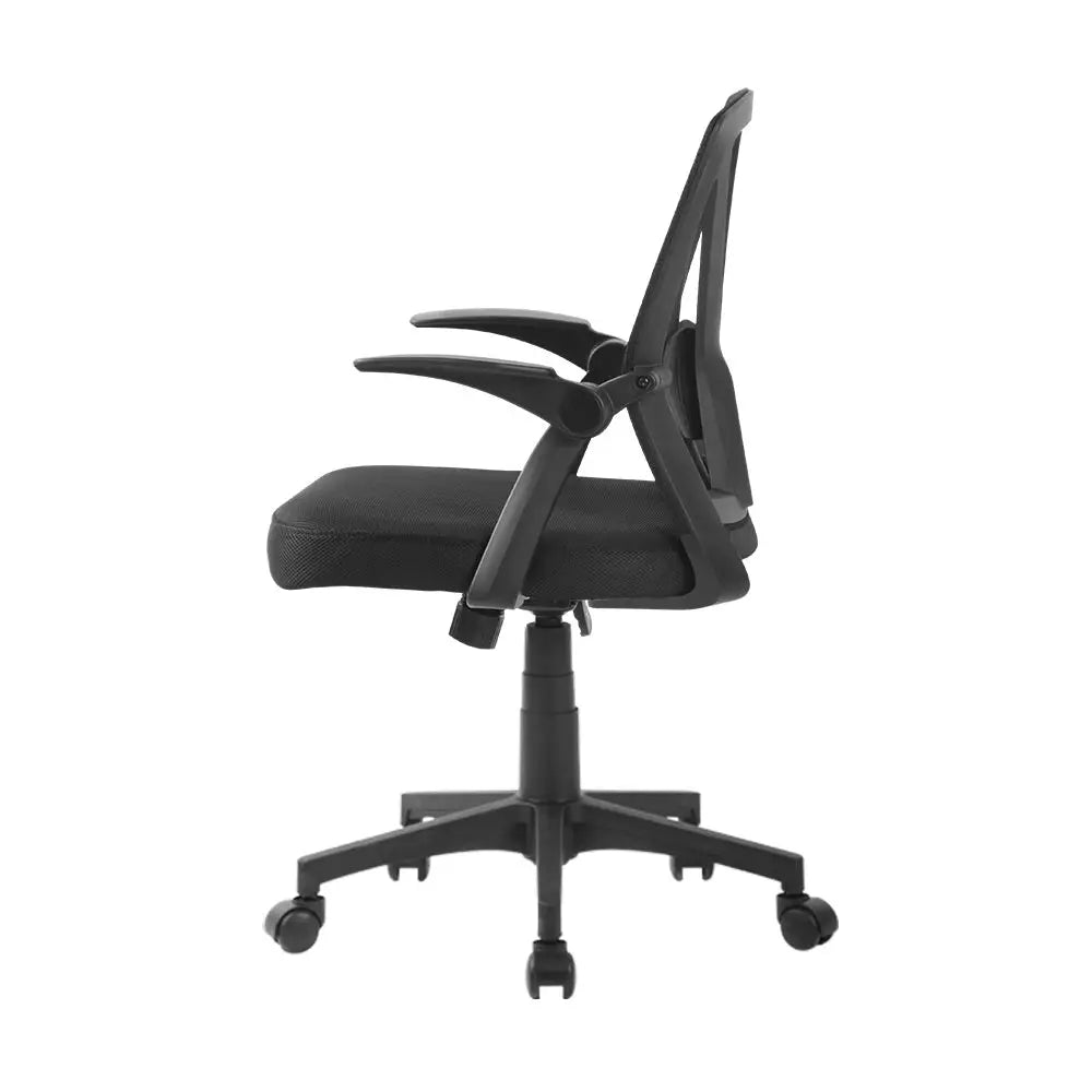 Artiss Mesh Office Chair Mid Back Black - Furniture > Office