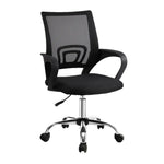 Artiss Mesh Office Chair Mid Back Black - Furniture > Office