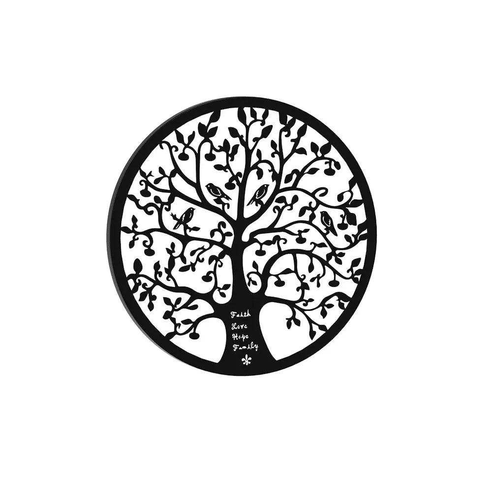 Artiss Metal Wall Art Hanging Sculpture Home Decor Leaf Tree of Life Round Frame - Home & Garden > Wall Art > 3D Wall