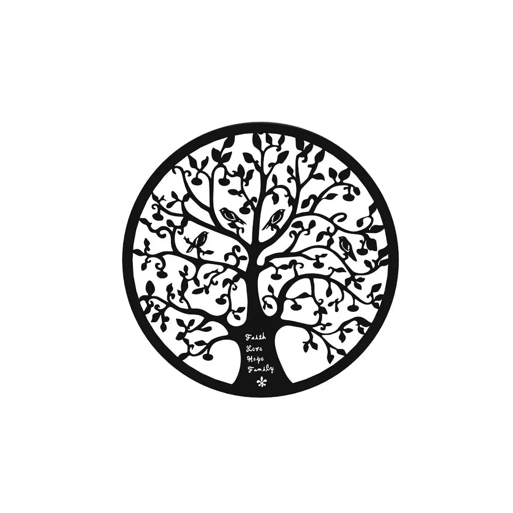 Artiss Metal Wall Art Hanging Sculpture Home Decor Leaf Tree of Life Round Frame - Home & Garden > Wall Art > 3D Wall