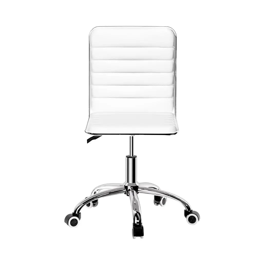 Artiss Office Chair Computer Desk Gaming Chairs PU Leather Low Back White - Furniture > Office