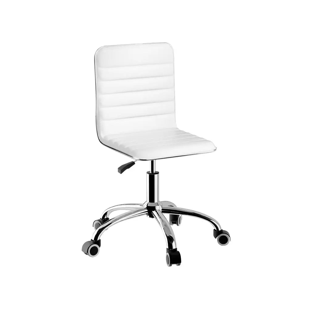 Artiss Office Chair Computer Desk Gaming Chairs PU Leather Low Back White - Furniture > Office