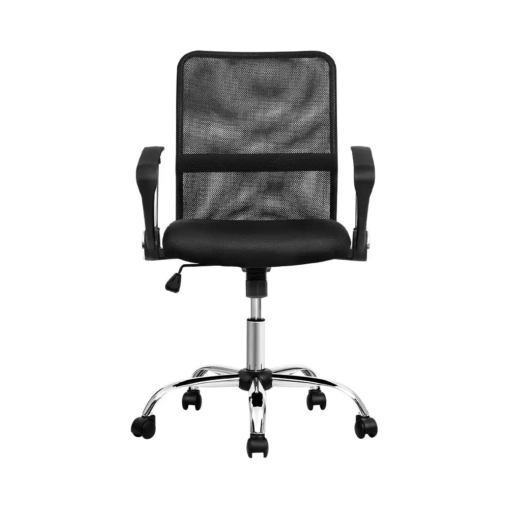 Artiss Office Chair Gaming Chair Computer Mesh Chairs Executive Mid Back Black - Furniture > Office