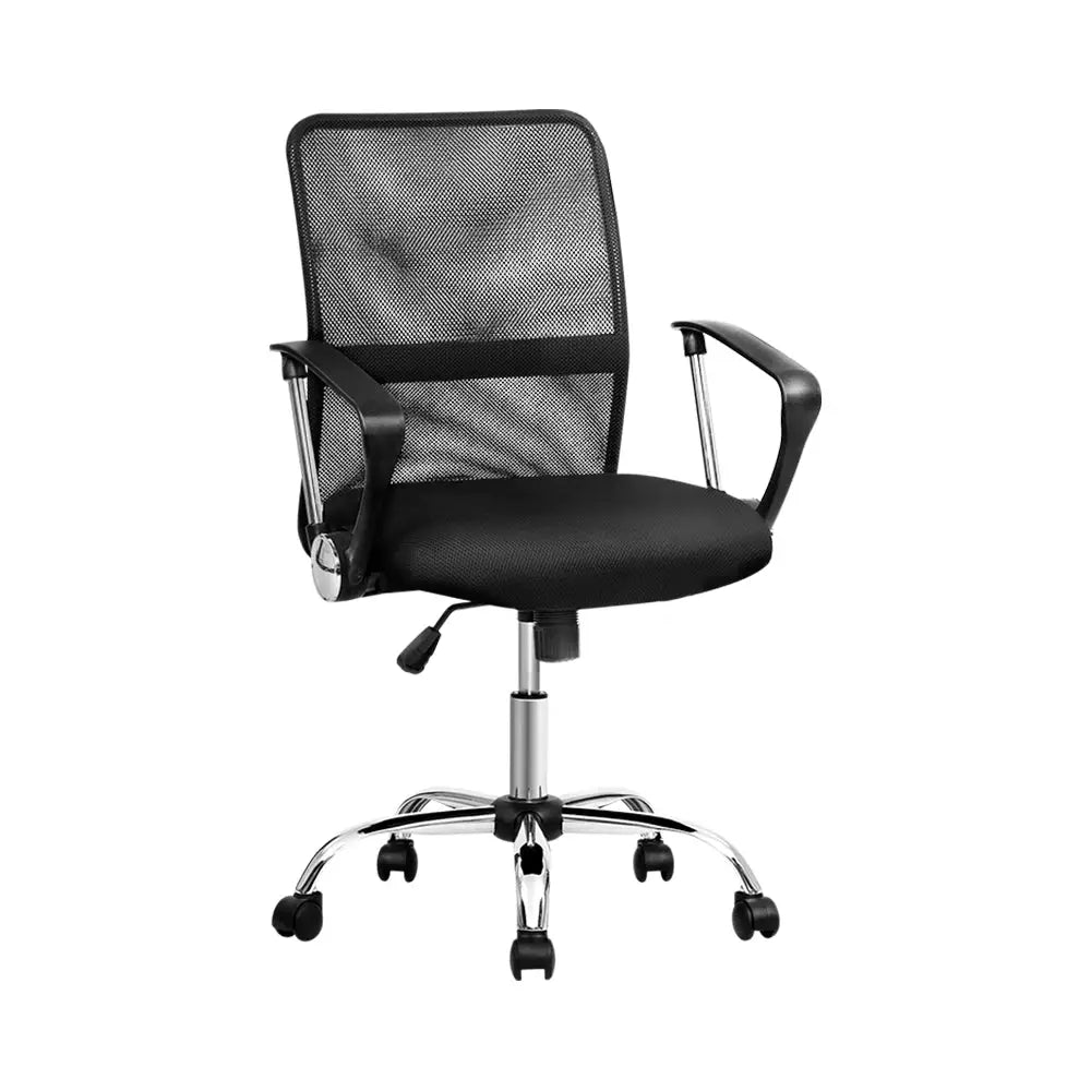 Artiss Office Chair Gaming Chair Computer Mesh Chairs Executive Mid Back Black - Furniture > Office