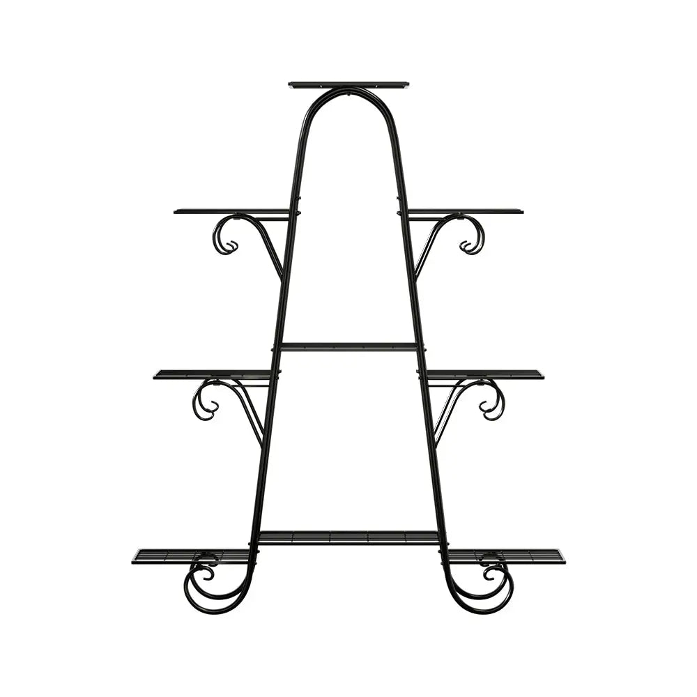 Artiss Plant Stand 9 Tier Metal Flower Pot Shelf Black - Furniture > Living Room