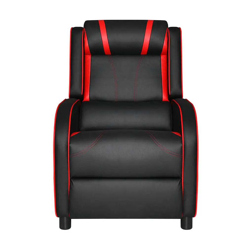 Artiss Recliner Chair Gaming Chair Leather Black Serik - Health & Beauty > Massage