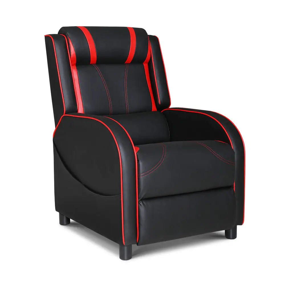 Artiss Recliner Chair Gaming Chair Leather Black Serik - Health & Beauty > Massage