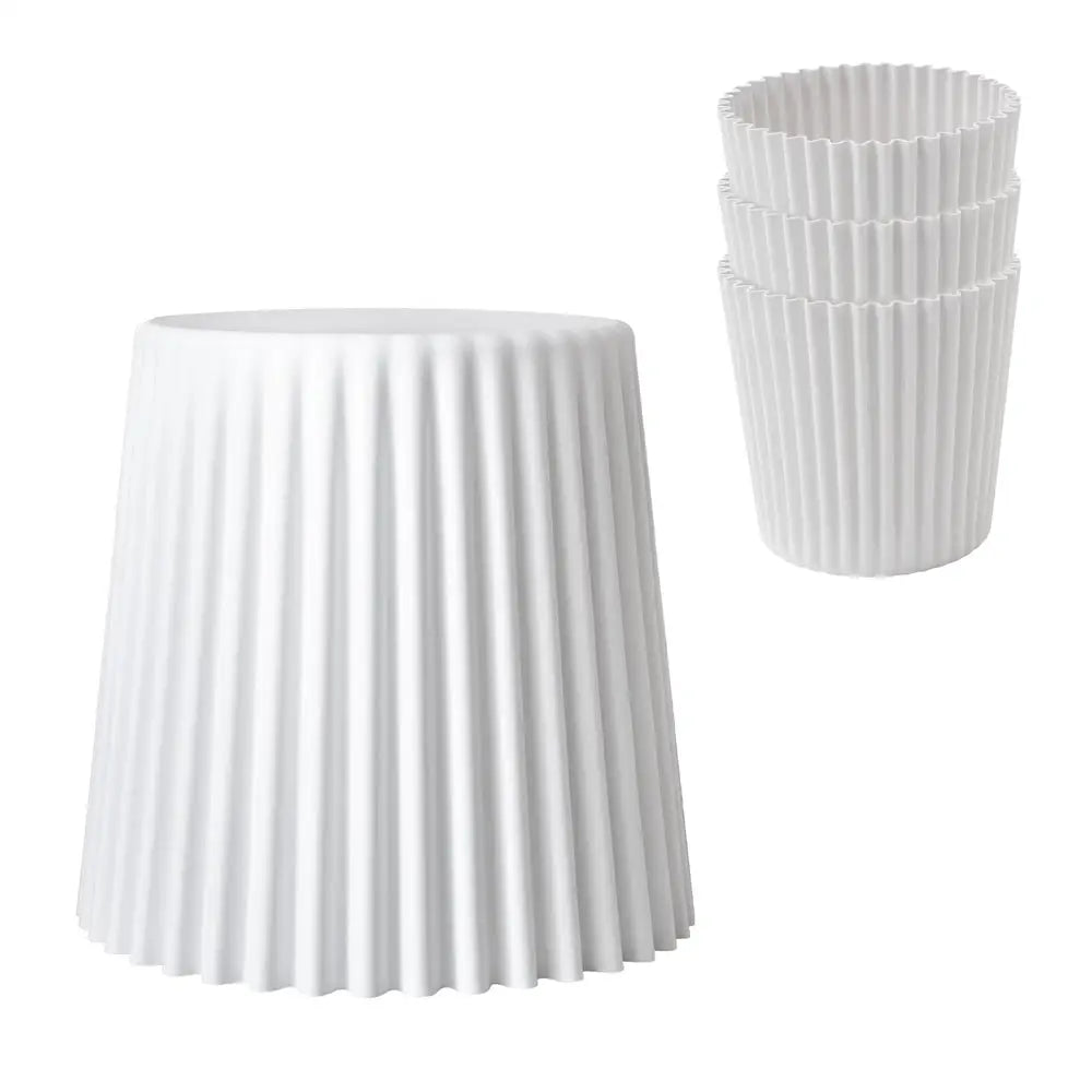 Artiss Set of 4 Cupcake Bar Stools Stackable Foot Stool White - Furniture > Bar Stools & Chairs > Table & Bar Stools