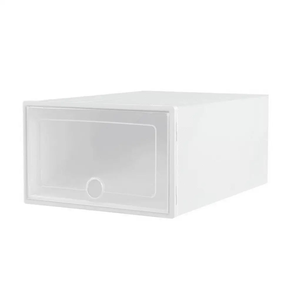 Artiss Shoe Box Set of 12 Storage Case Stackable Plastic Shoe Cabinet Cube White - Furniture > Bedroom