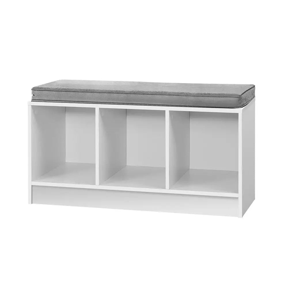 Artiss Shoe Cabinet Bench Shoes Organiser Storage Rack Shelf White Box Seat - Furniture > Living Room