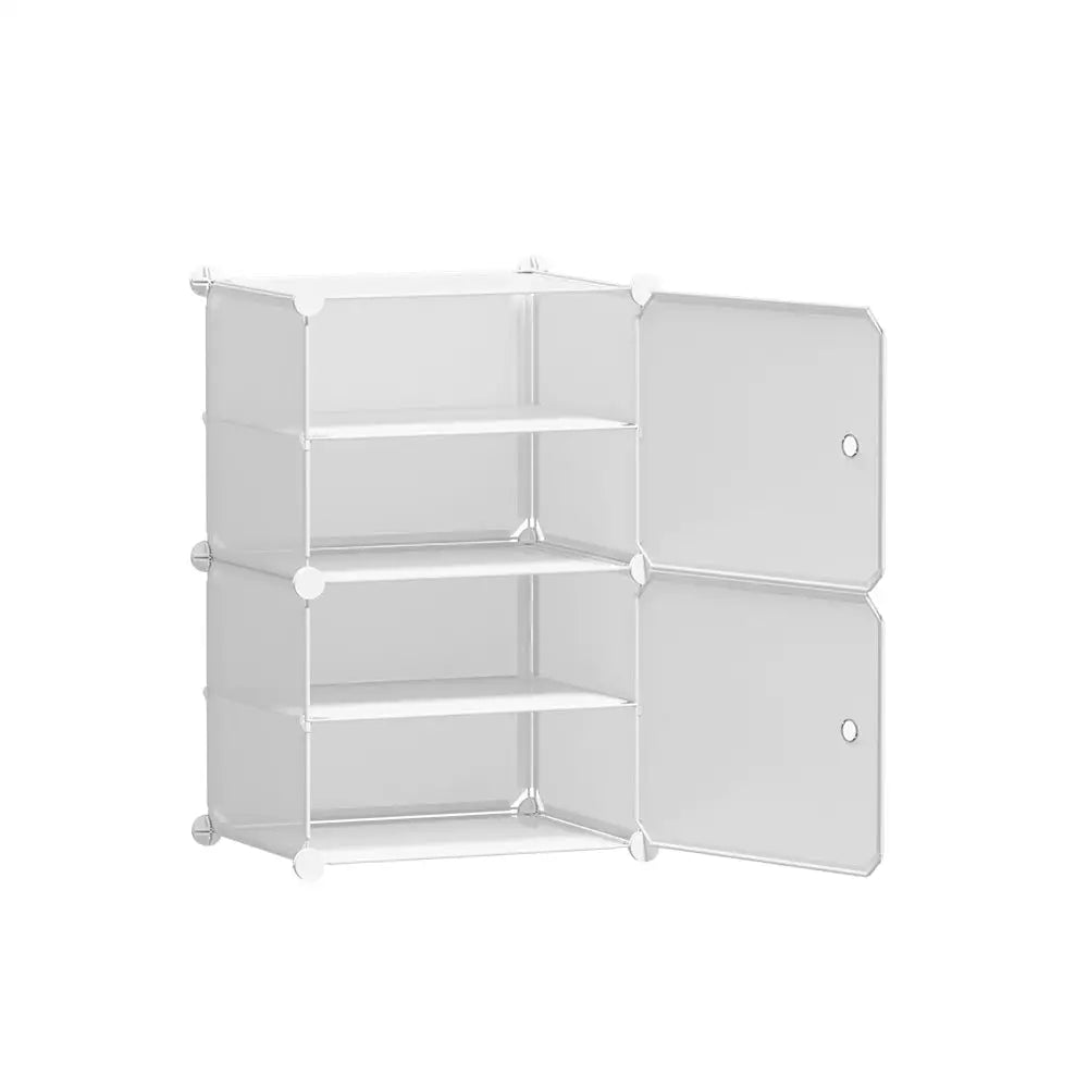 Artiss Shoe Cabinet DIY Shoe Box White Storage Cube Portable Organiser Stand - Home & Garden > Storage