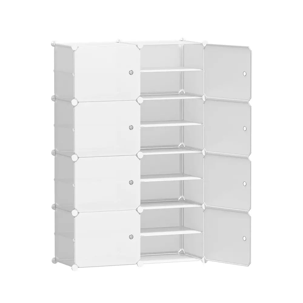 Artiss Shoe Cabinet DIY Storage Cube Shoe Box White Portable Organiser Stand - Home & Garden > Storage