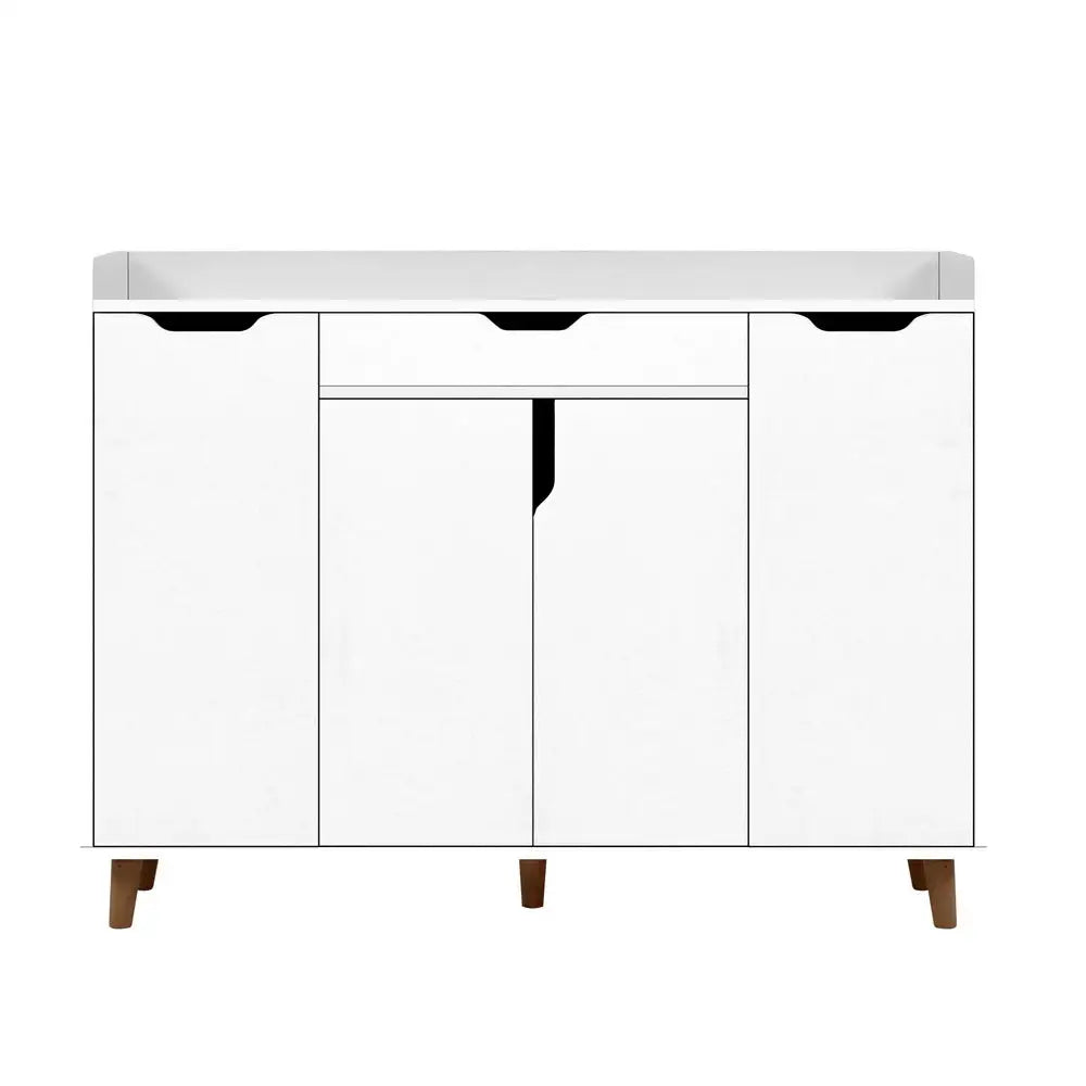 Artiss Shoe Cabinet Shoes Storage Rack 120cm Organiser White Drawer Cupboard - Furniture > Living Room