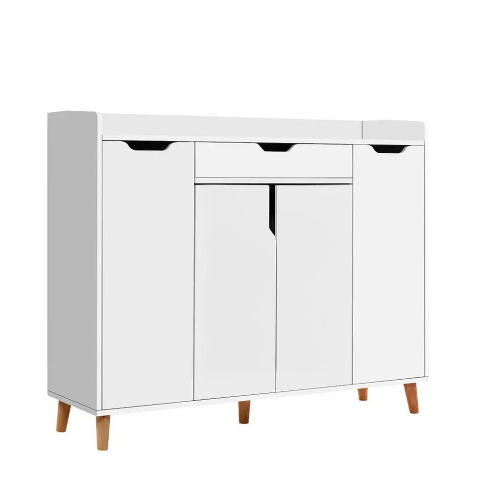 Artiss Shoe Cabinet Shoes Storage Rack 120cm Organiser White Drawer Cupboard - Furniture > Living Room