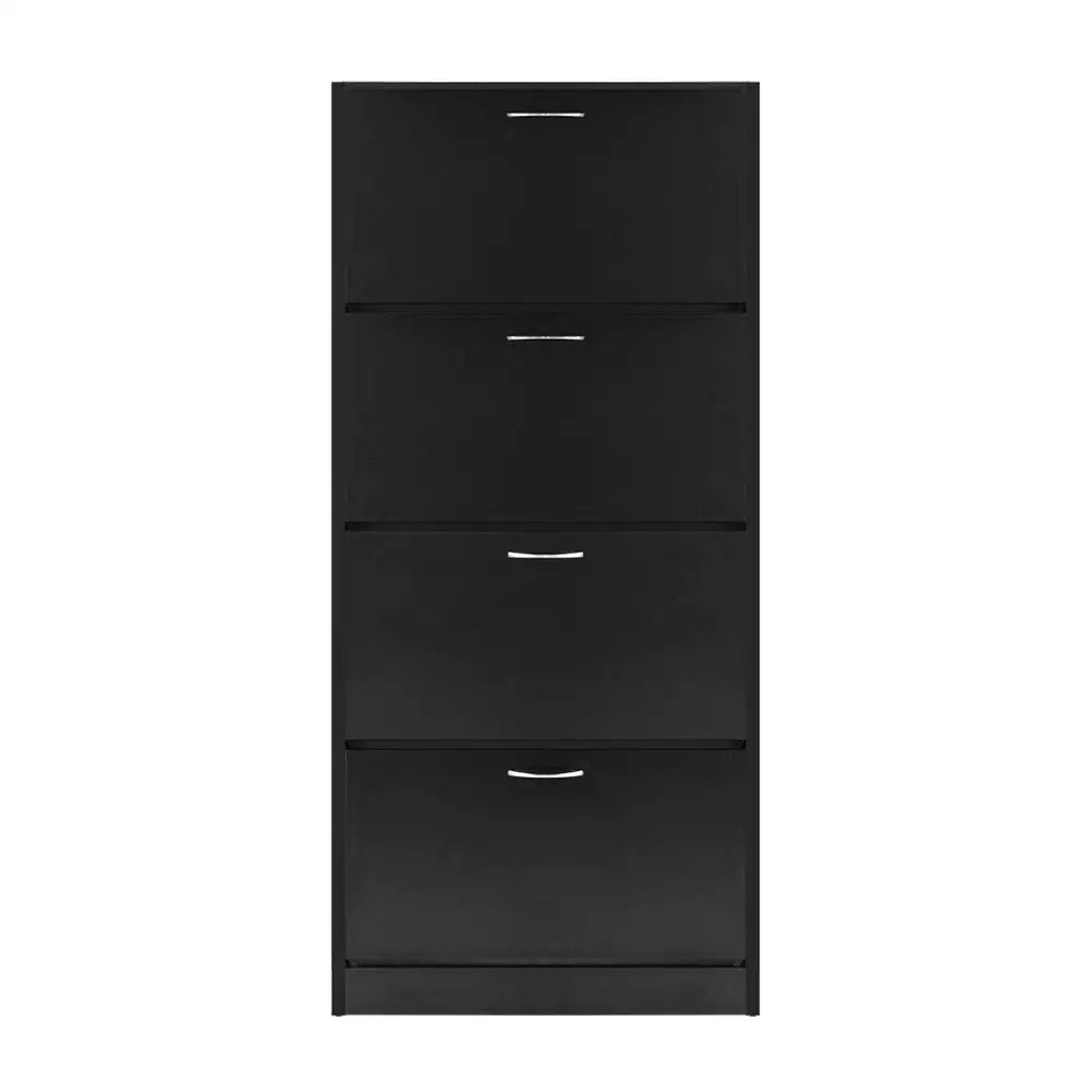 Artiss Shoe Cabinet Shoes Storage Rack Organiser 60 Pairs Black Shelf Drawer - Furniture > Living Room