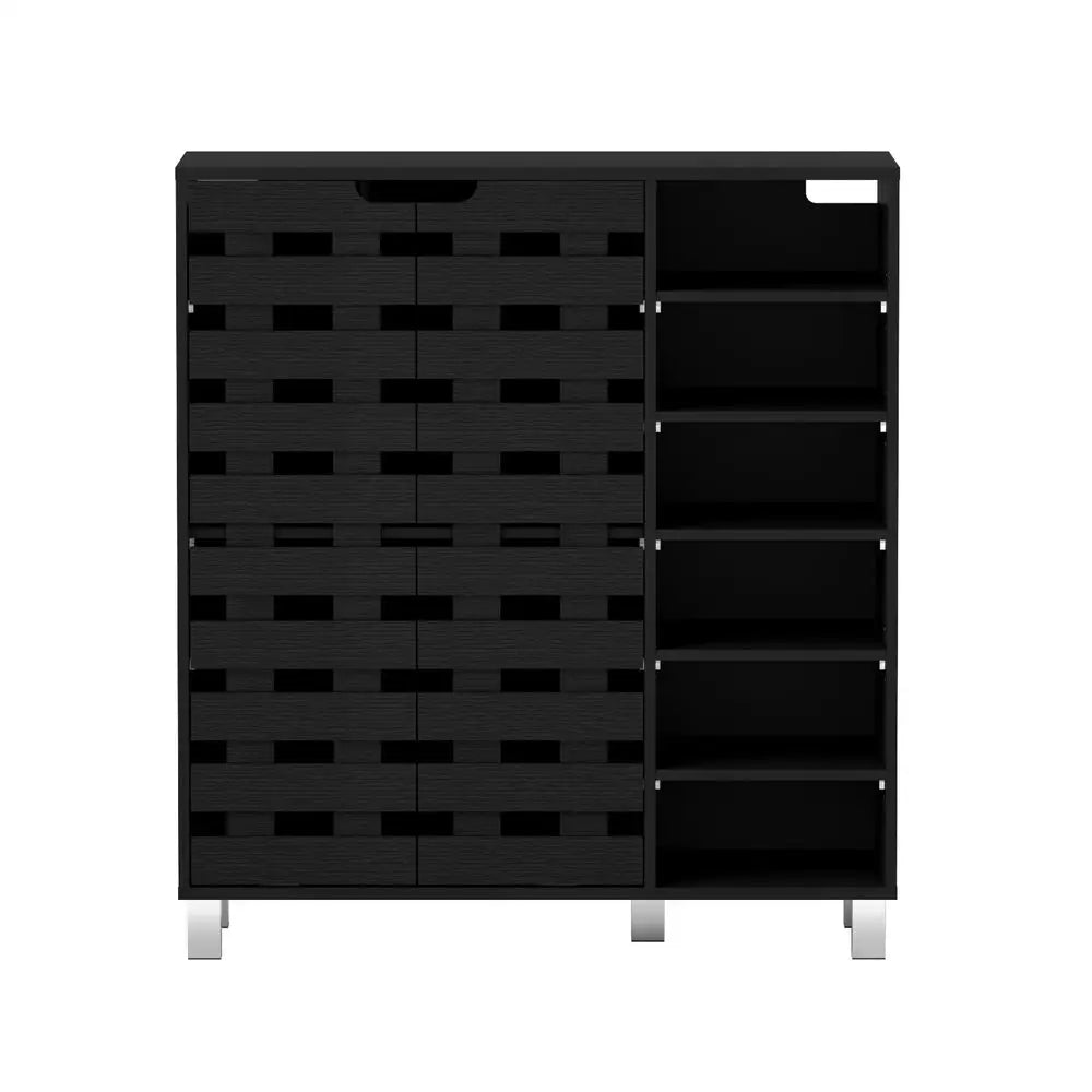 Artiss Shoe Rack Cabinet 6 Tier Storage Shelf Black - Furniture > Living Room > Shoe Storage