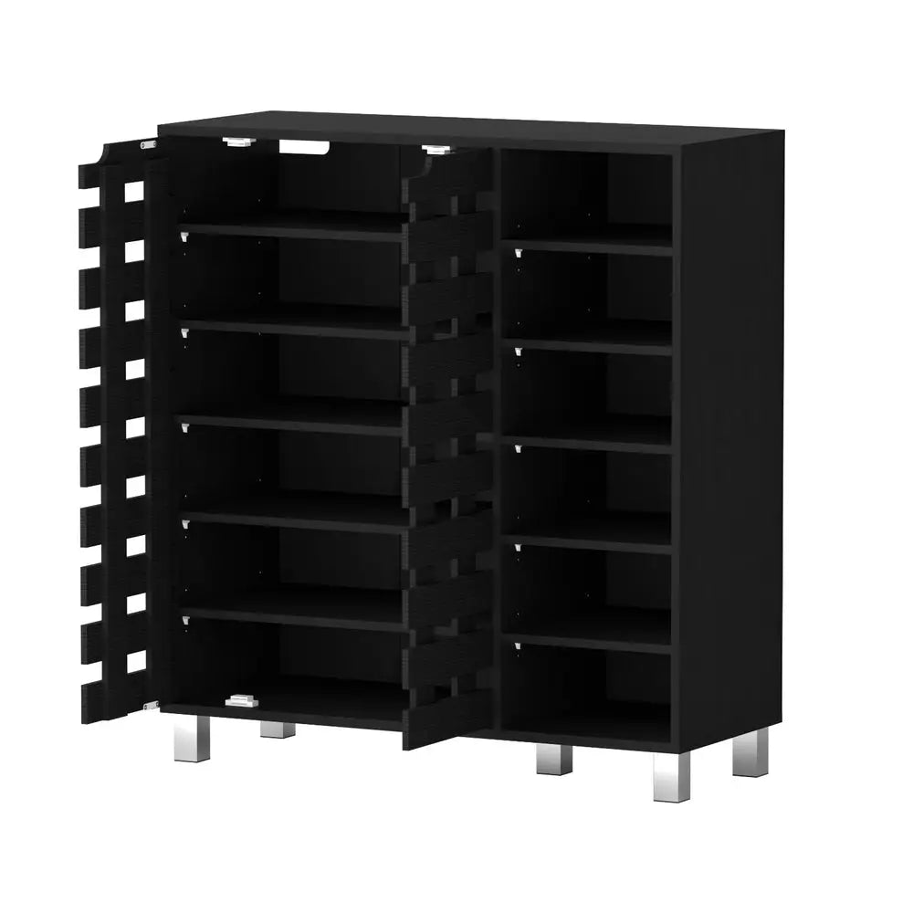 Artiss Shoe Rack Cabinet 6 Tier Storage Shelf Black - Furniture > Living Room > Shoe Storage