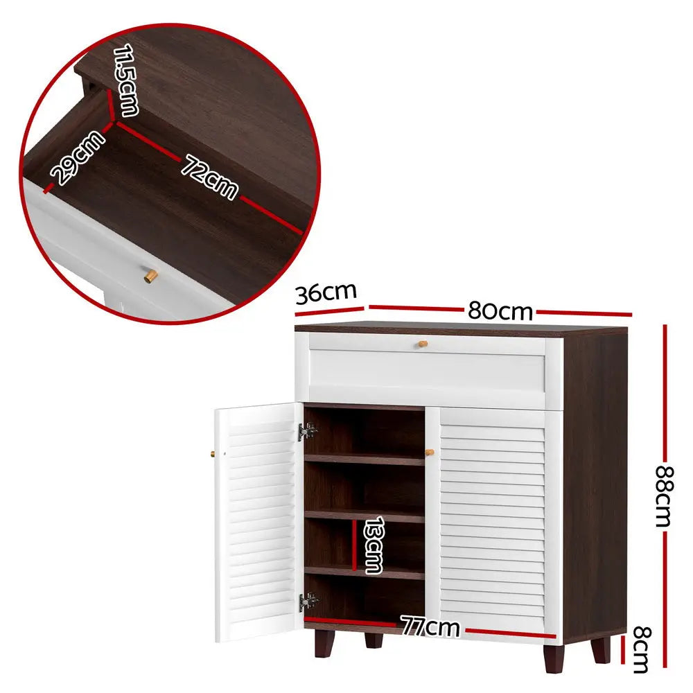 Artiss Shoe Rack Cabinet Shoes Storage Drawer 16 Pairs - Furniture > Living Room > Shoe Storage