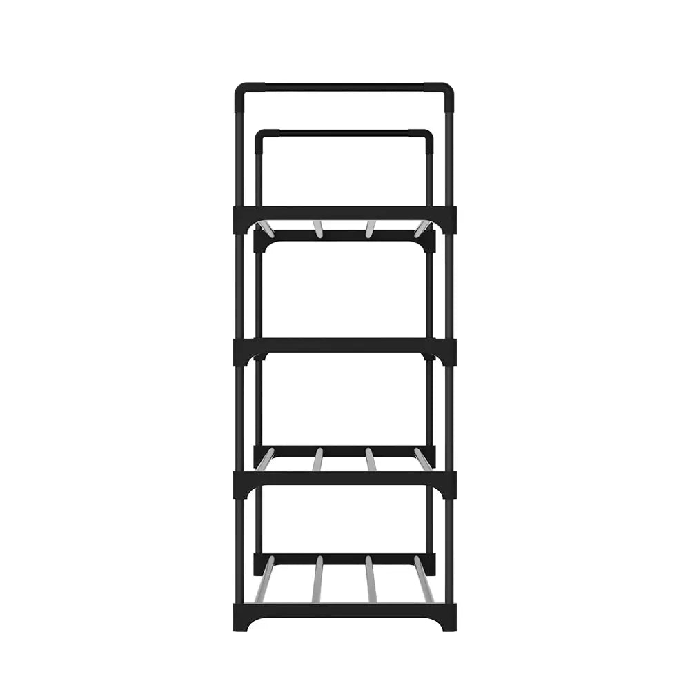 Artiss Shoe Rack Stackable 4 Tiers 80cm Shoes Shelves Storage Stand Black - Furniture > Living Room