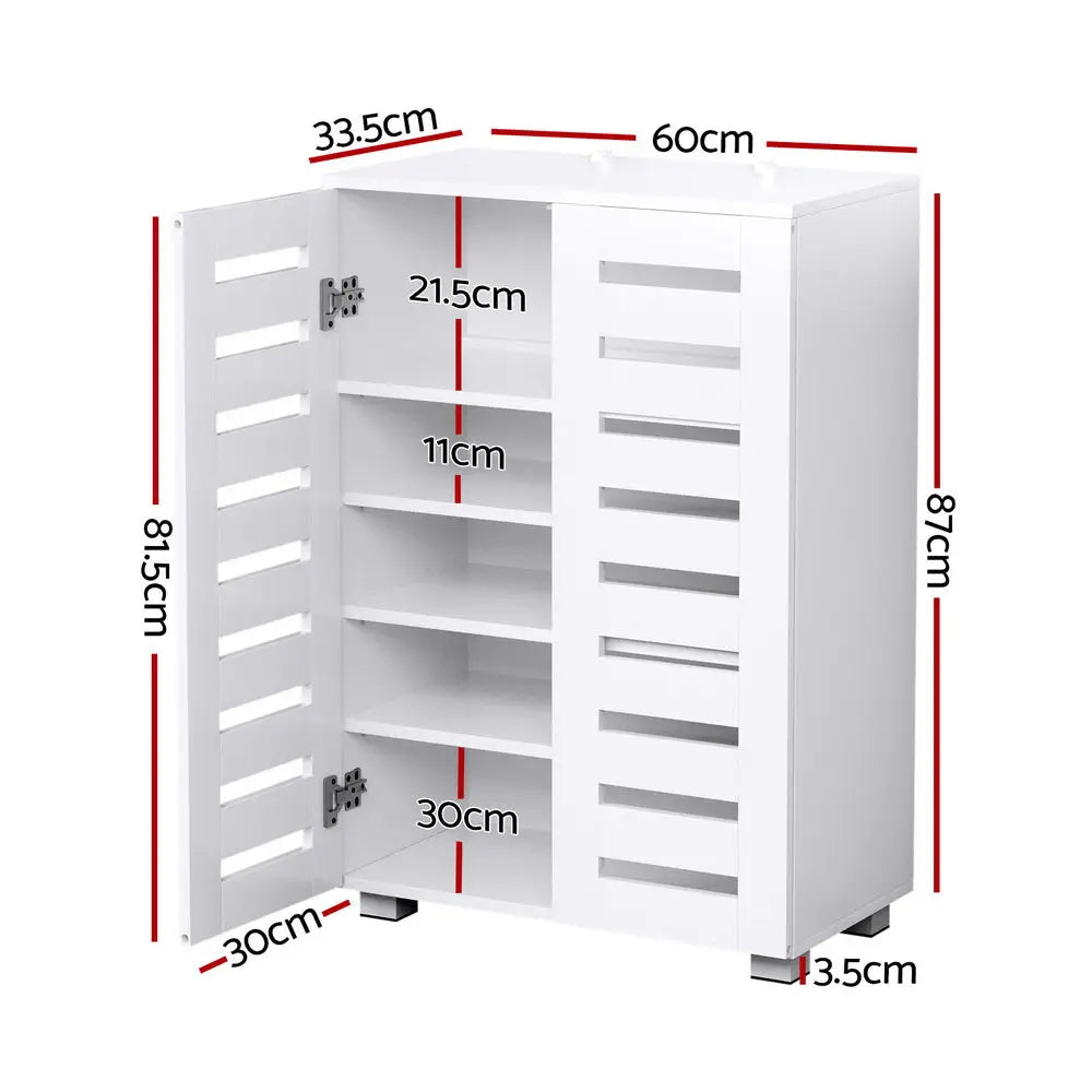 Artiss Shoe Rack Storage Cabinet 20 Pairs 5-tier White Alster - Furniture > Living Room > Shoe Storage