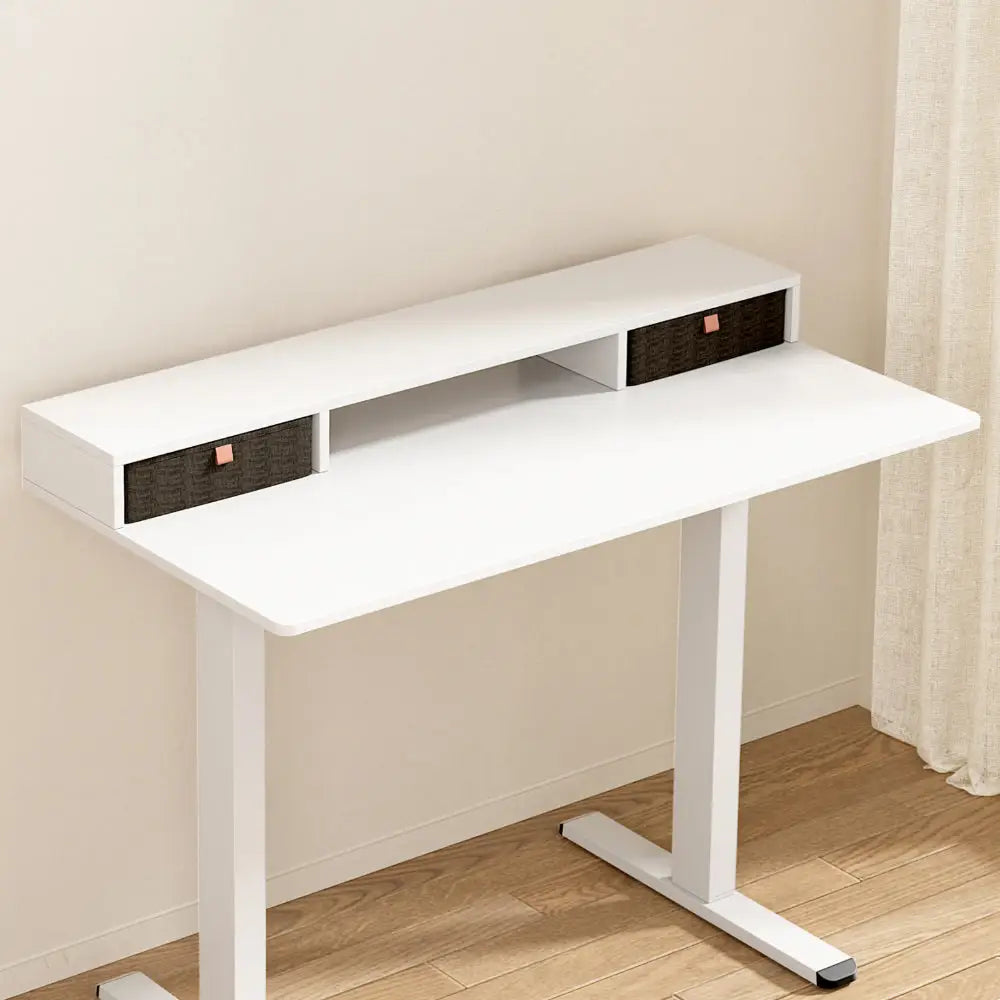 Artiss Standing Desk Desktop Storage Rack Shelf Removable Bookshelf Drawer 120cm - Furniture > Office > Desks