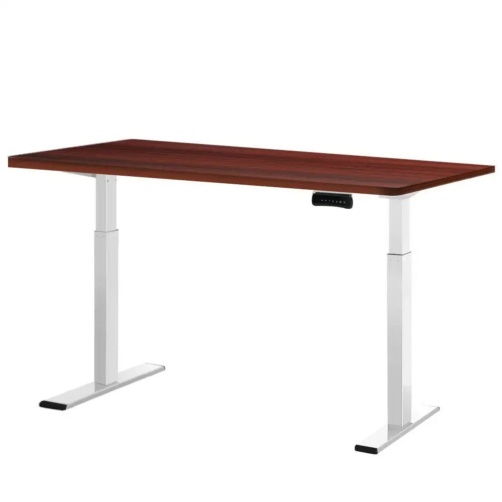 Artiss Standing Desk Motorised Dual Motor 140CM Walnut - Furniture > Office
